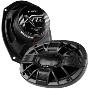 2 Orion 6" x 9" Three Way Coaxial Speakers 600 Watts Max 4 Ohm Impedance XTR69.3