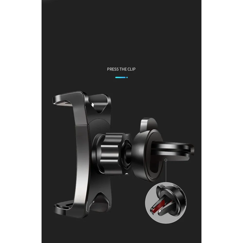 3 in 1 Car GPS Smartphone Holder: Dashboard / Visor Clamp   AC Grid Clip for Blackview BV7000 - Black