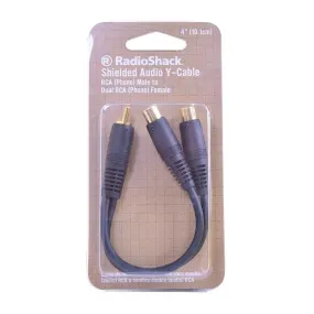 4” Phono (RCA) Male to Dual RCA Phono Female Y-Cable Adapter