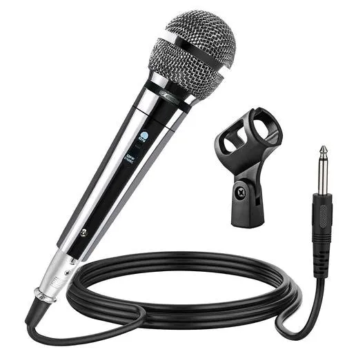 5 CORE Microphone Dynamic Vocal Handheld Mic Cardioid Unidirectional Microfono w On Off Switch   XLR Audio Cable for Singing Karaoke Public Speaking & Parties - PM 111 CH