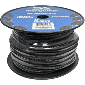 50 Foot Spool of 1/0 Gauge Power Amplifier Ground / Power Wire for Car Audio - Black Amp Wire
