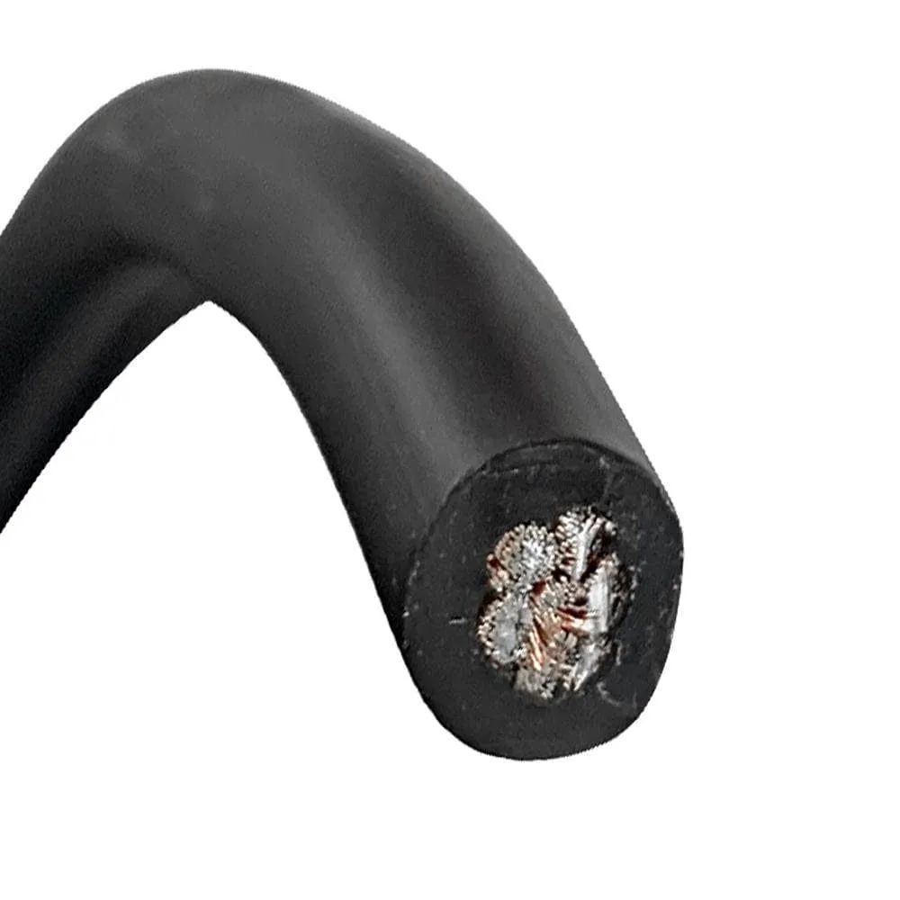 50 Foot Spool of 1/0 Gauge Power Amplifier Ground / Power Wire for Car Audio - Black Amp Wire