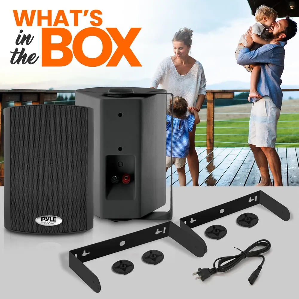 5.25'' Pro-Active Wall-Mountable Speakers - 300 Watts Rms Speakers With 2-Way Full Range Stereo Sound Reproduction, Pair (Black)
