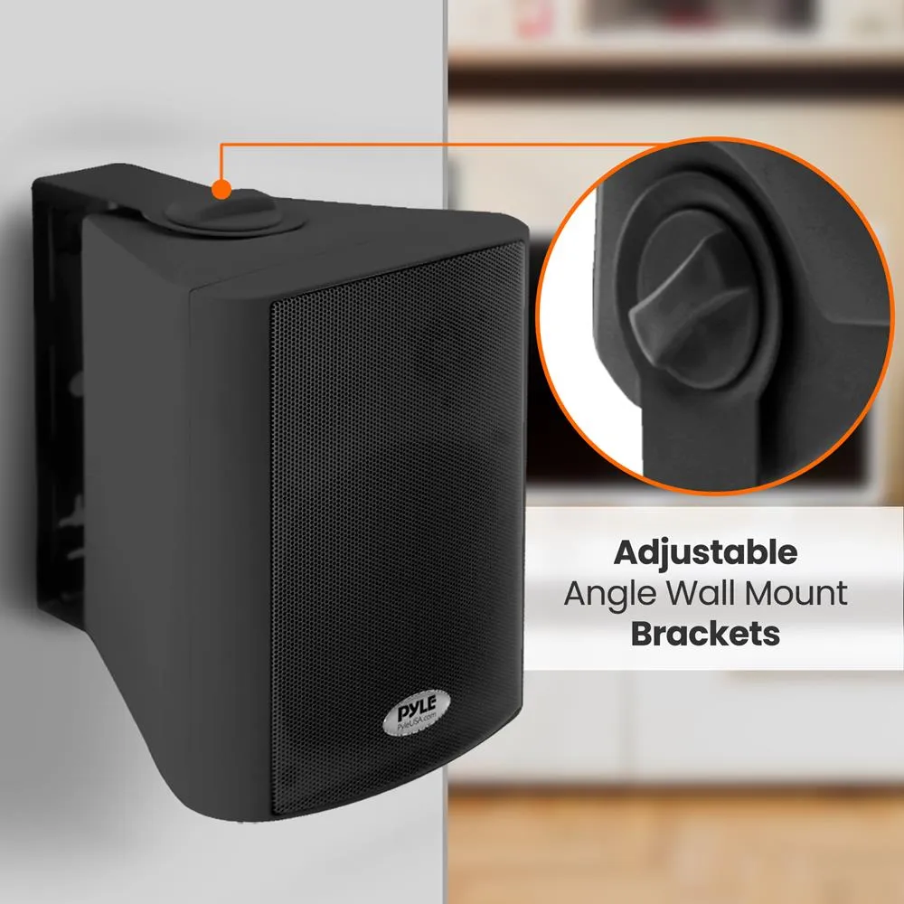 5.25'' Pro-Active Wall-Mountable Speakers - 300 Watts Rms Speakers With 2-Way Full Range Stereo Sound Reproduction, Pair (Black)