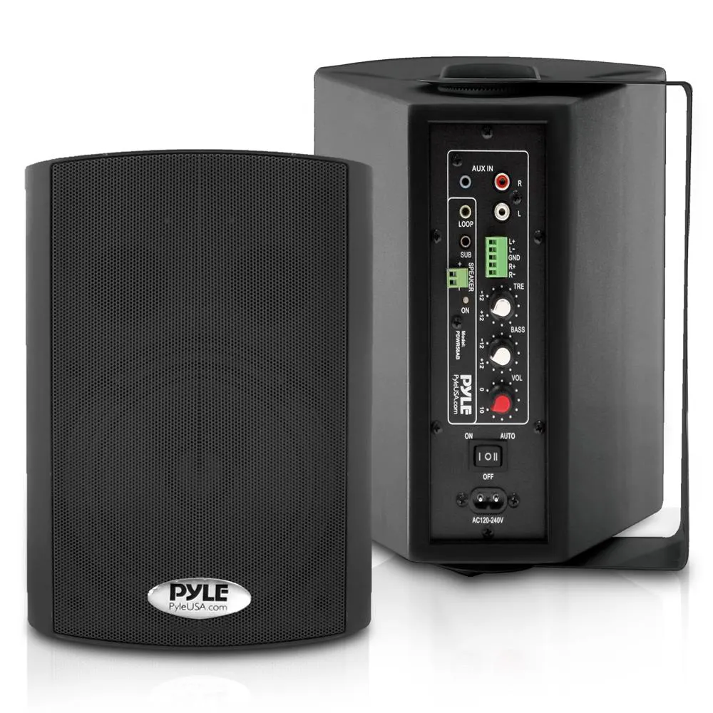 5.25'' Pro-Active Wall-Mountable Speakers - 300 Watts Rms Speakers With 2-Way Full Range Stereo Sound Reproduction, Pair (Black)