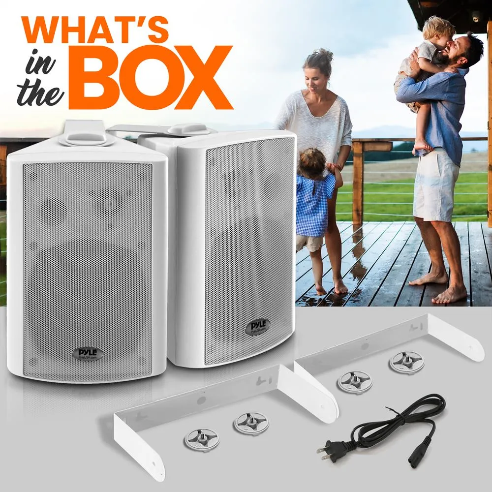 5.25'' Pro-Active Wall-Mountable Speakers - 300 Watts Rms Speakers With 2-Way Full Range Stereo Sound Reproduction, Pair (White)