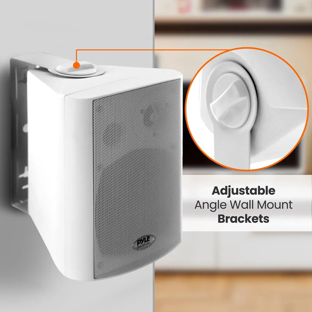 5.25'' Pro-Active Wall-Mountable Speakers - 300 Watts Rms Speakers With 2-Way Full Range Stereo Sound Reproduction, Pair (White)