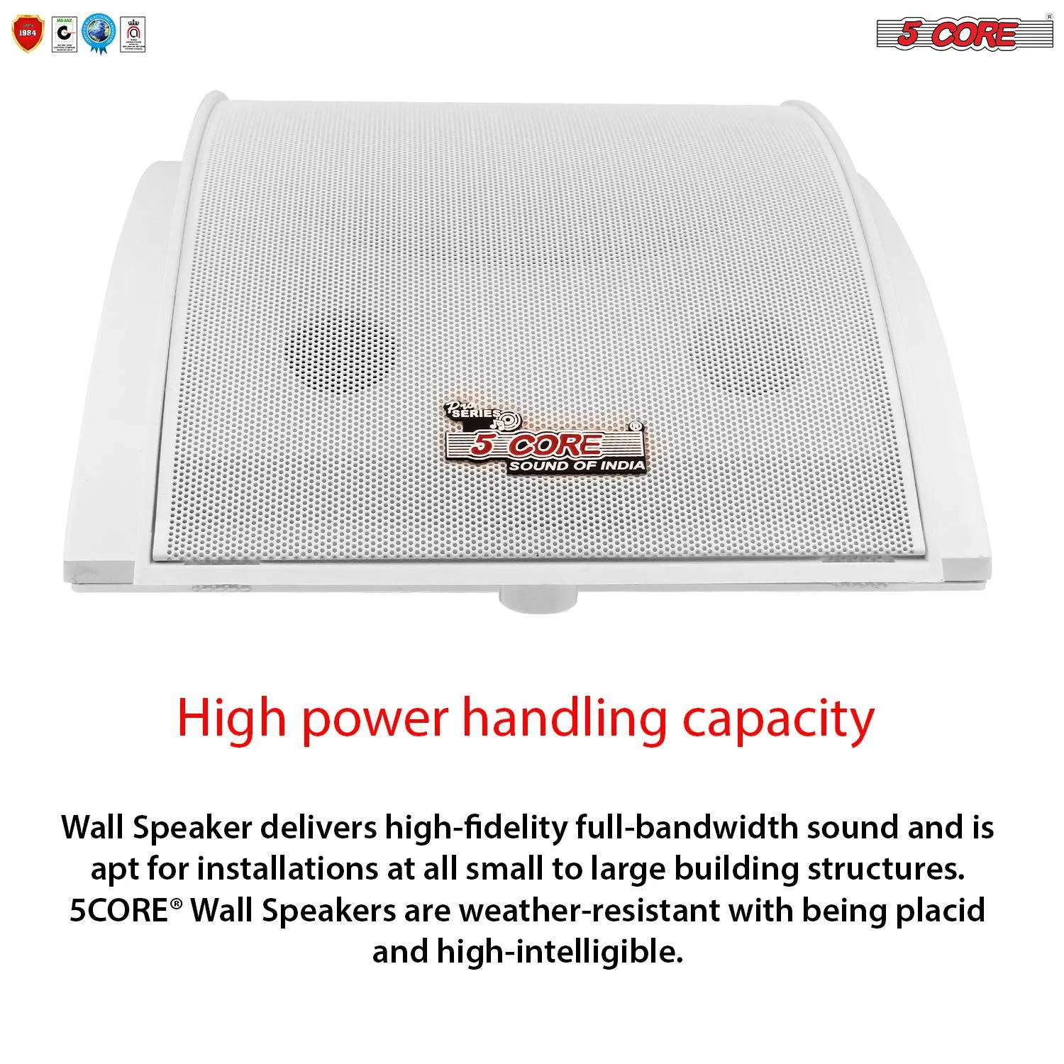 5Core Outdoor 40W 2Way 5 inches Wall Speaker Surround Sound Indoor