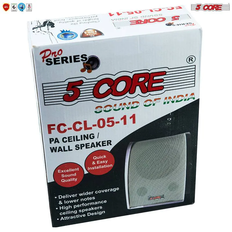 5Core Outdoor 40W 2Way 5 inches Wall Speaker Surround Sound Indoor
