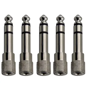 5x Pig Hog Solutions 3.5mm(F) to 1/4"(M) Stereo Adapter
