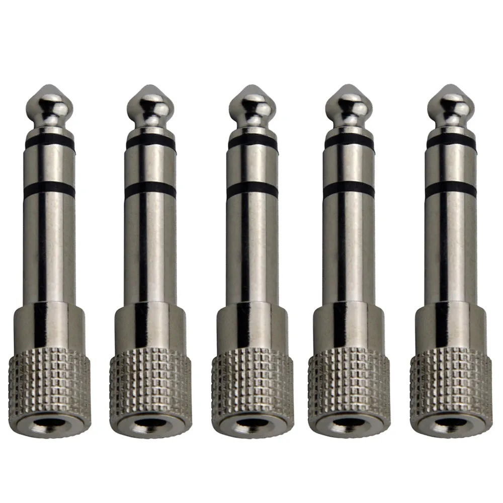 5x Pig Hog Solutions 3.5mm(F) to 1/4"(M) Stereo Adapter