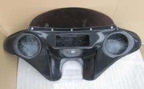6.5" Speaker Batwing Fairing Windshield For Harley Dyna Street Bob 2005- Up