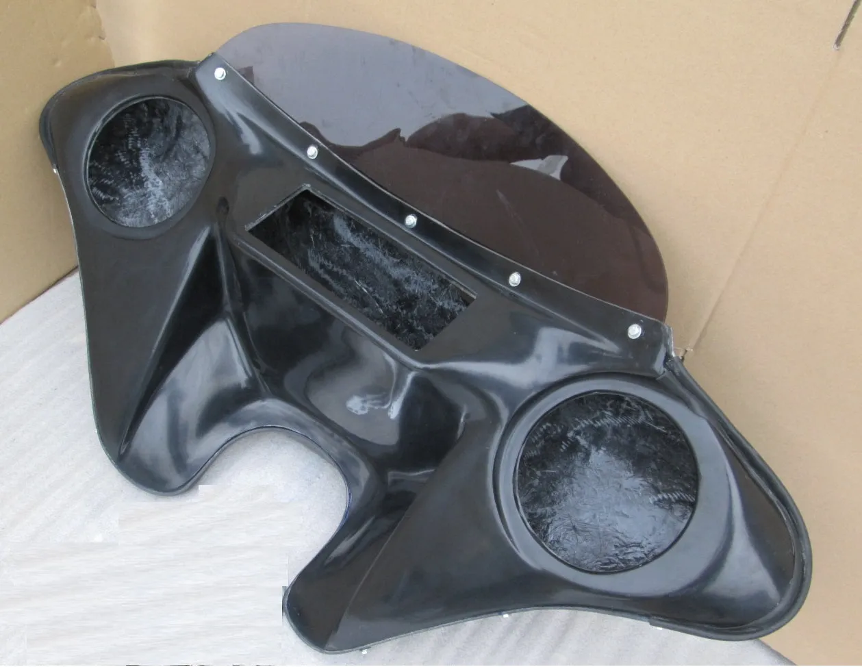 6.5" Speaker Batwing Fairing Windshield For Harley Dyna Street Bob 2005- Up