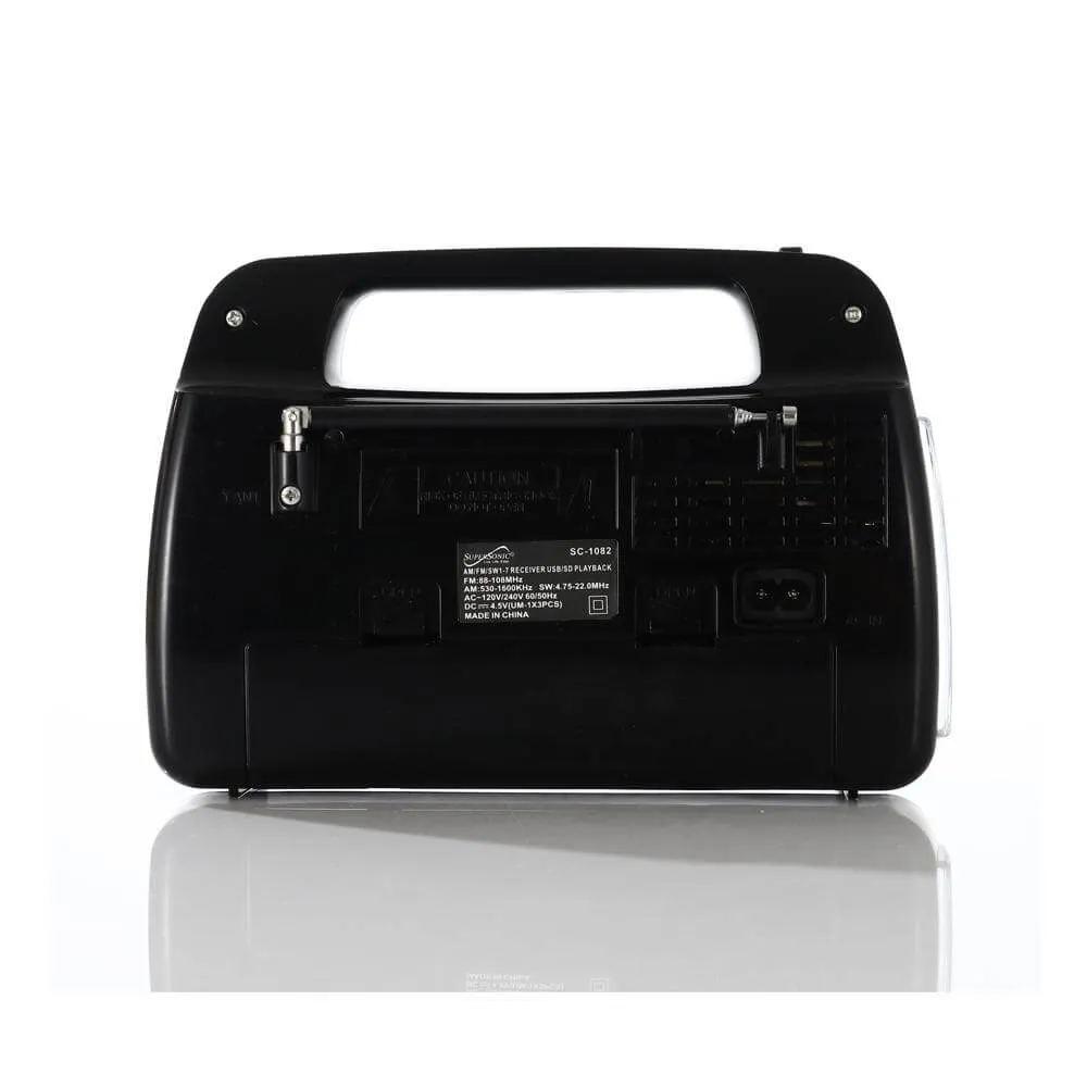 9 Band AM/FM/SW1-7 Portable Radio with Built-In Torch Light