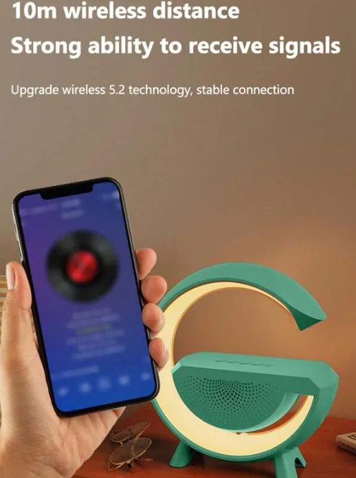 A Portable Wireless Speaker With Desktop Atmosphere Lamp