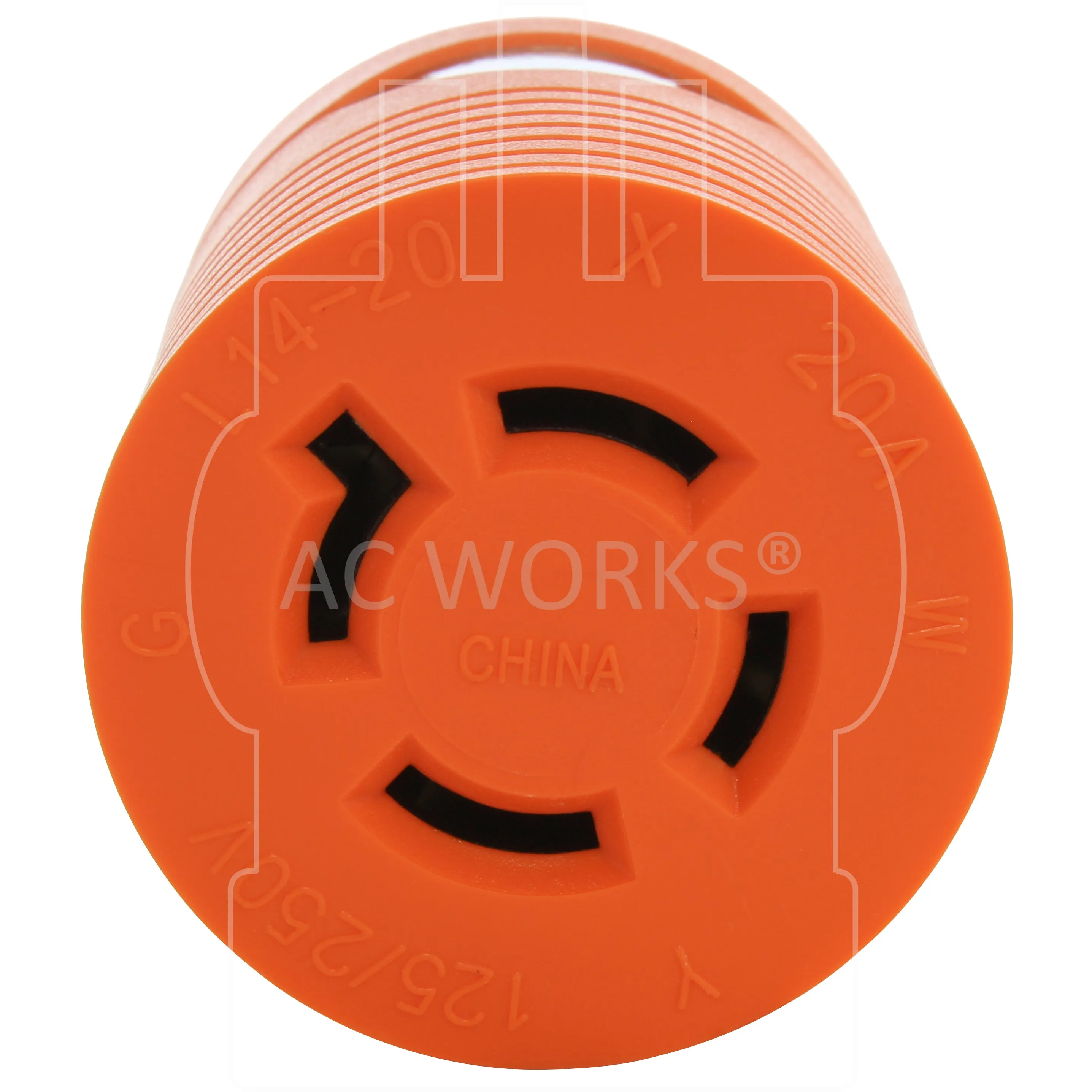 AC WORKS® [ADL1430L1420] 30A 4-Prong 125/250V L14-30P Plug to L14-20R 20A 4-Prong 125/250V Connector with cCSAus Approval
