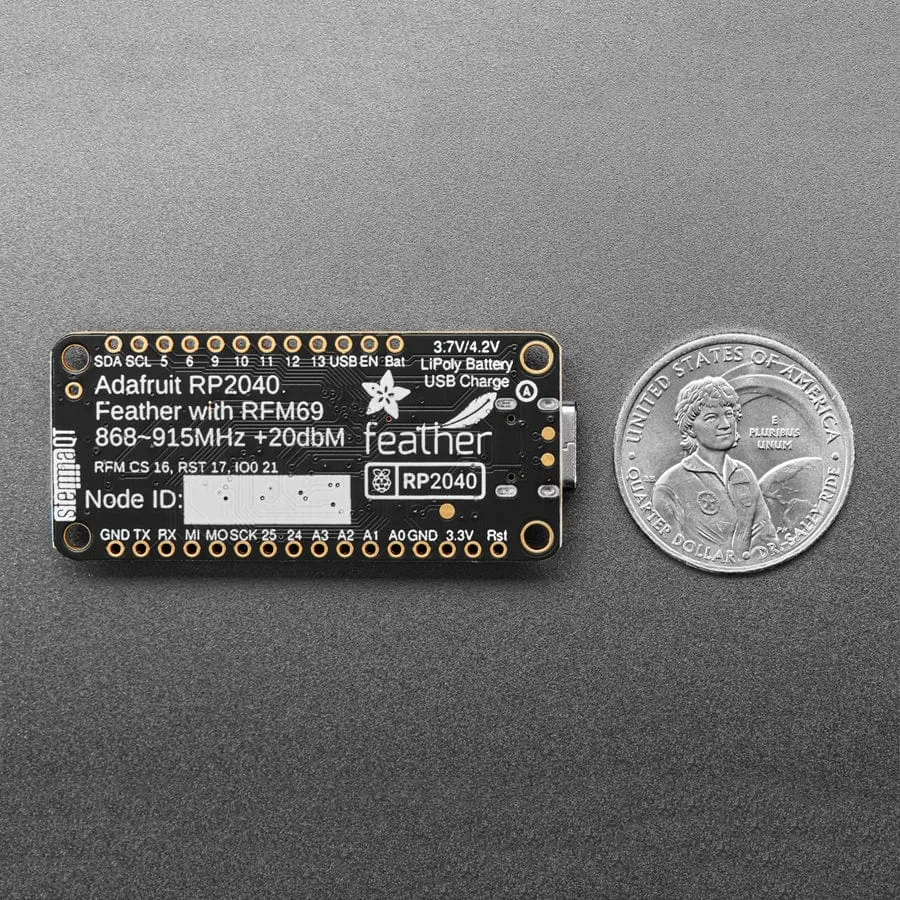 Adafruit Feather RP2040 RFM69 Packet Radio - 868 or 915MHz - RadioFruit and STEMMA QT