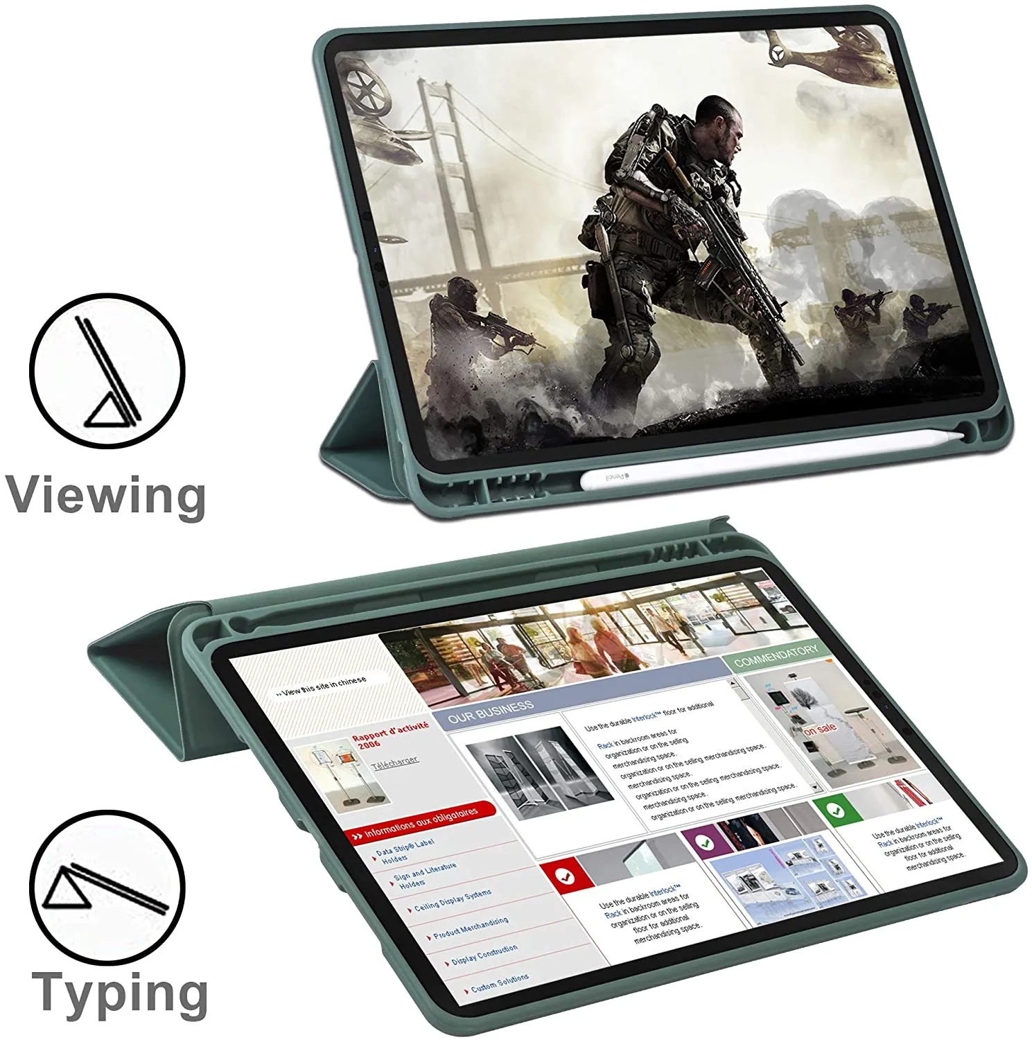 Arae for iPad Pro 11 2020 Case/iPad Pro 11 2018 Case Auto Wake/Sleep Feature Standing Cover