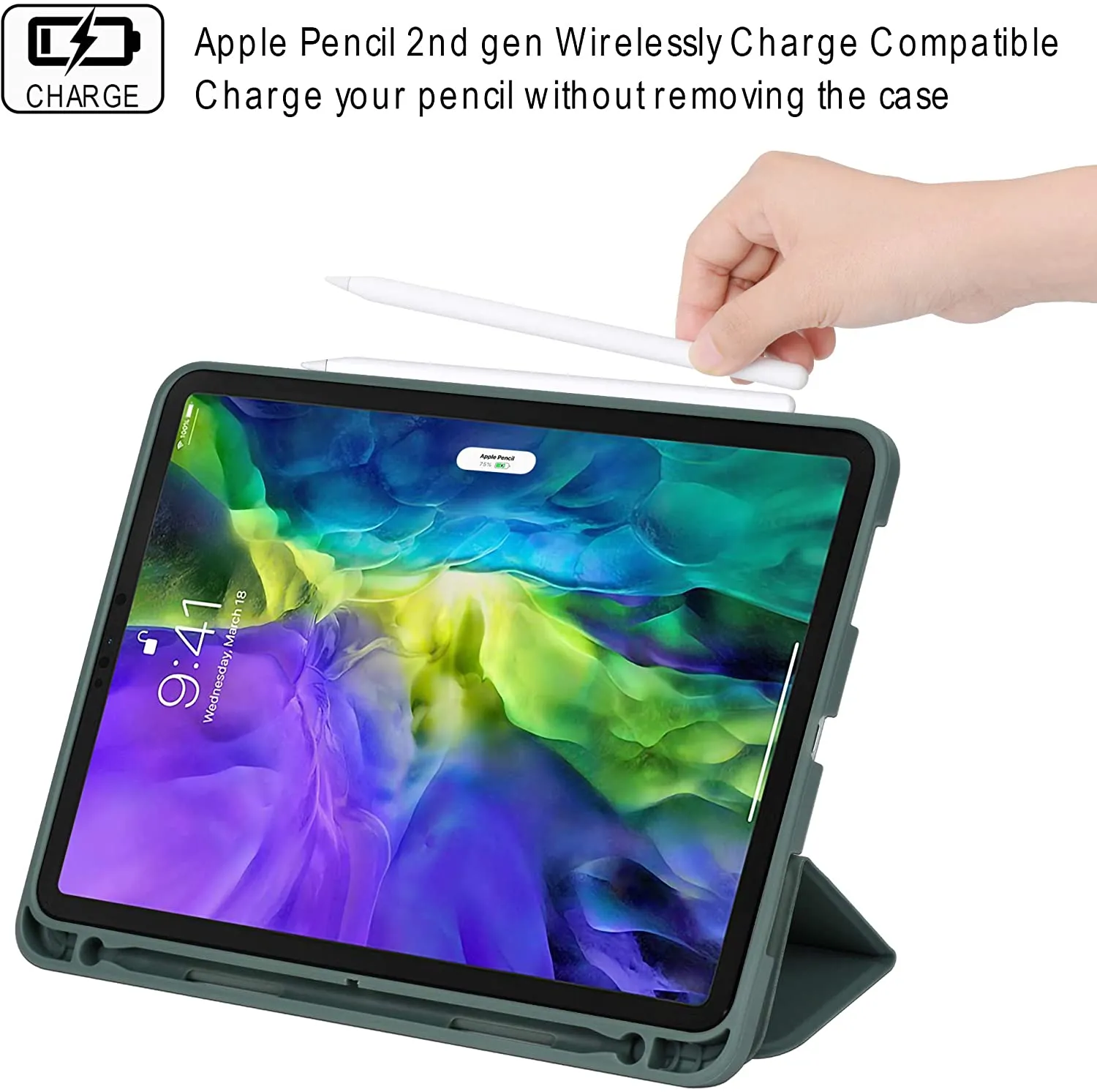 Arae for iPad Pro 11 2020 Case/iPad Pro 11 2018 Case Auto Wake/Sleep Feature Standing Cover