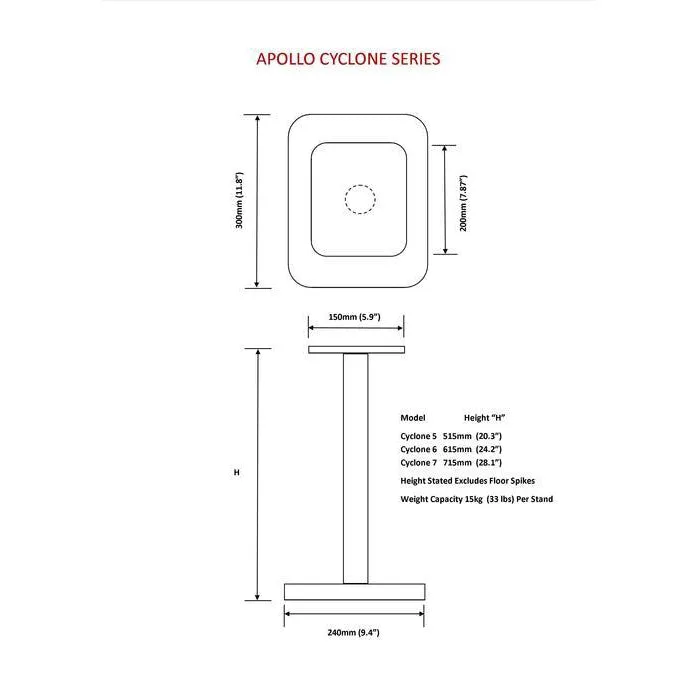 Atacama Apollo Cyclone 7 Speaker Stand (Pair)