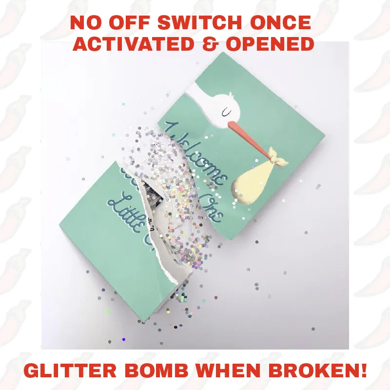 Baby Shower 👼🔊 - Joker Greeting Prank Card (Glitter   Sound)