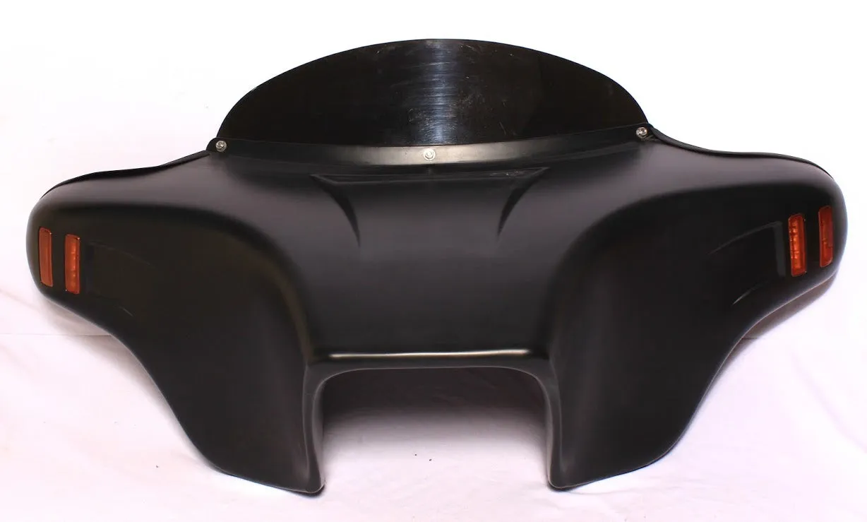 Batwing Fairing Windshield Primer Black 4 Yamaha V star 650 1100 Classic 6x9" Amber lights Single Din