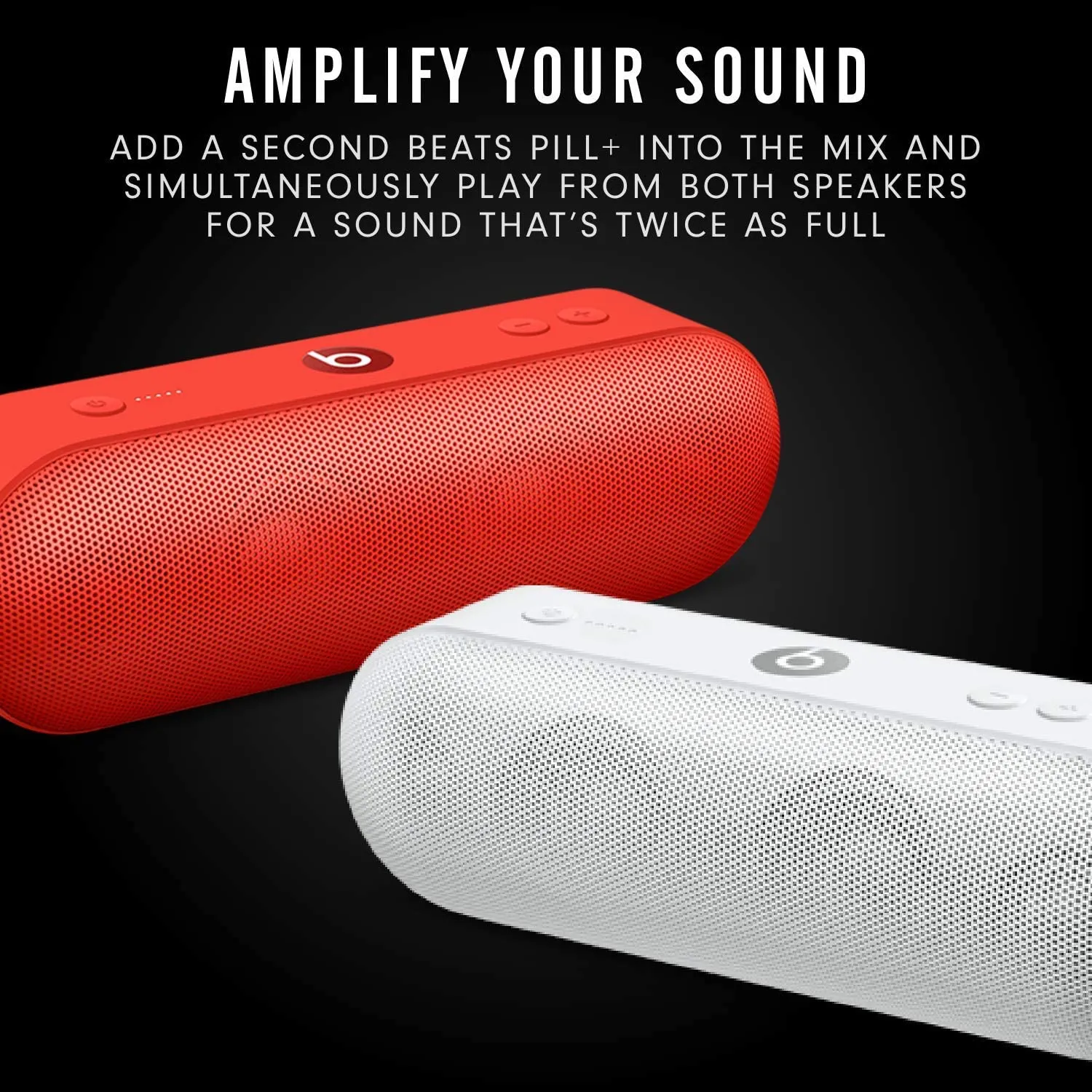 Beats Pill  Portable Wireless Speaker - Stereo Bluetooth, 12 Hours of Listening Time, Microphone for Phone Calls - Red