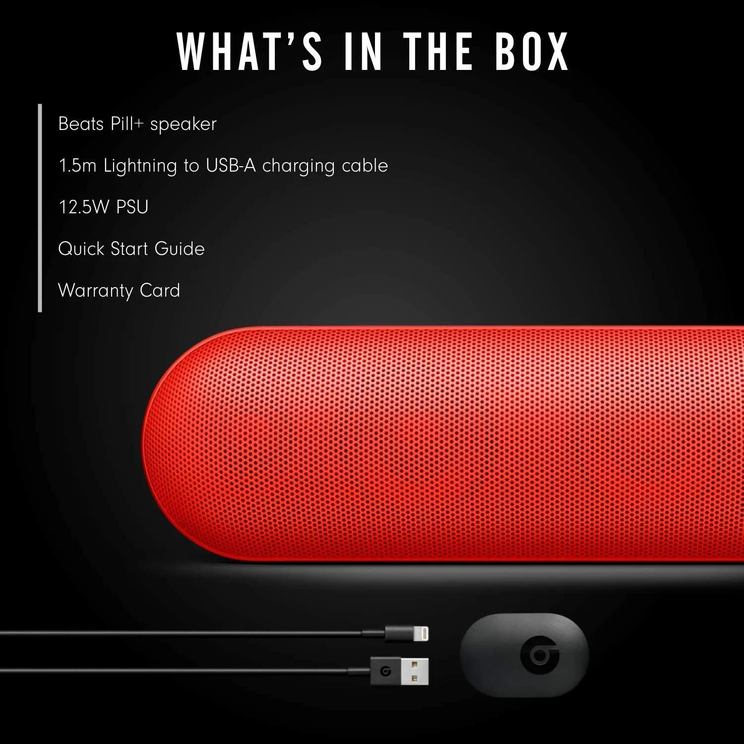 Beats Pill  Portable Wireless Speaker - Stereo Bluetooth, 12 Hours of Listening Time, Microphone for Phone Calls - Red