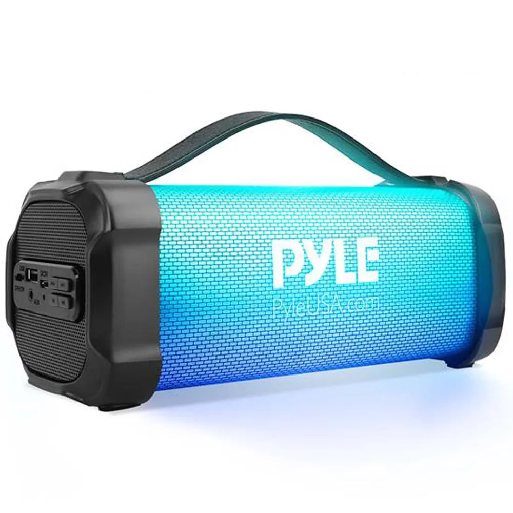 Bluetooth Boombox Speaker System - Wireless & Portable Stereo Radio Speaker With Built-In Rgb Lights, Fm Radio