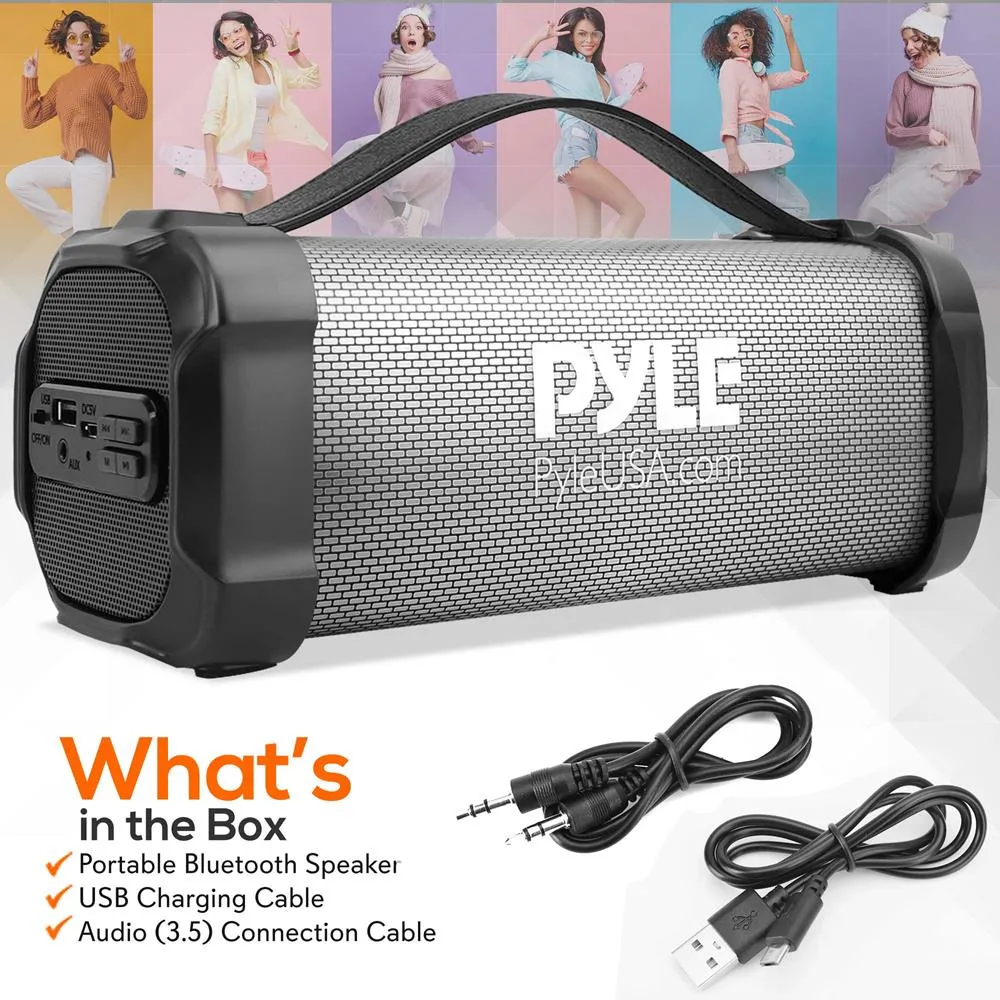 Bluetooth Boombox Speaker System - Wireless & Portable Stereo Radio Speaker With Built-In Rgb Lights, Fm Radio