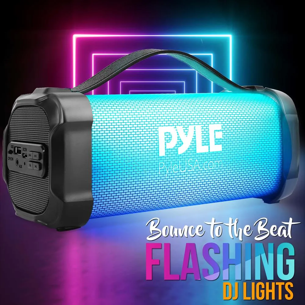 Bluetooth Boombox Speaker System - Wireless & Portable Stereo Radio Speaker With Built-In Rgb Lights, Fm Radio