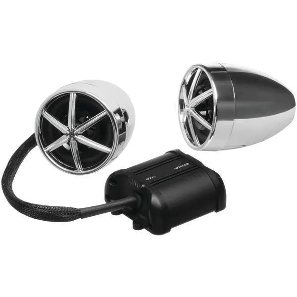 BOSS Audio Systems MC600B 800-Watt Motorcycle-UTV Speaker & Amp System with Bluetooth (Silver)