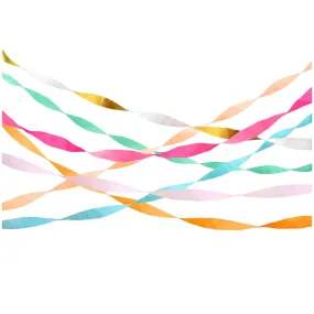 Bright Crepe Paper Streamers (x 7)