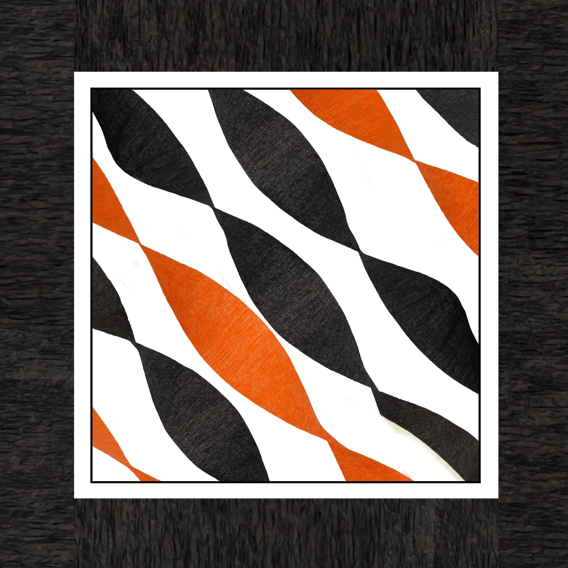 Bright Orange and Black Crepe Paper Streamers 6 Rolls