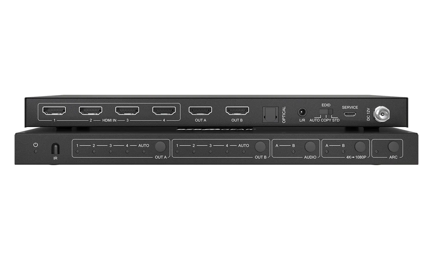 BZBGEAR 4X2 HDMI 4K 60Hz 18Gbps Matrix Switcher with Audio/Downscaling Support