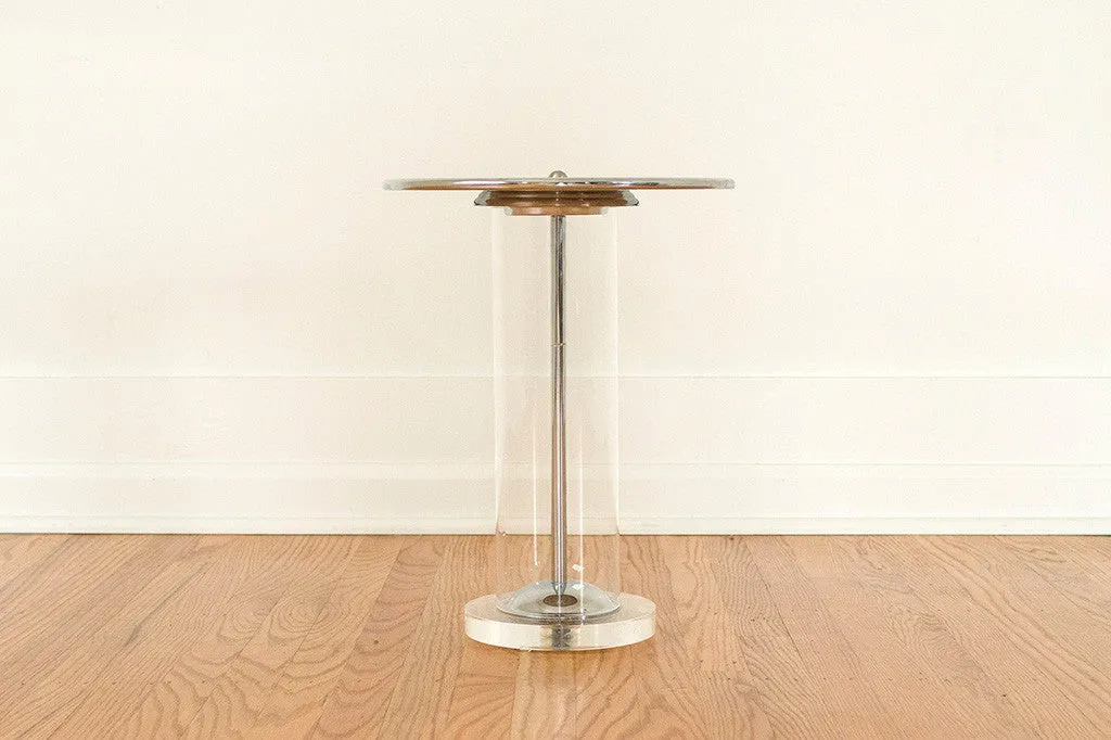 Chrome & Lucite Side Table