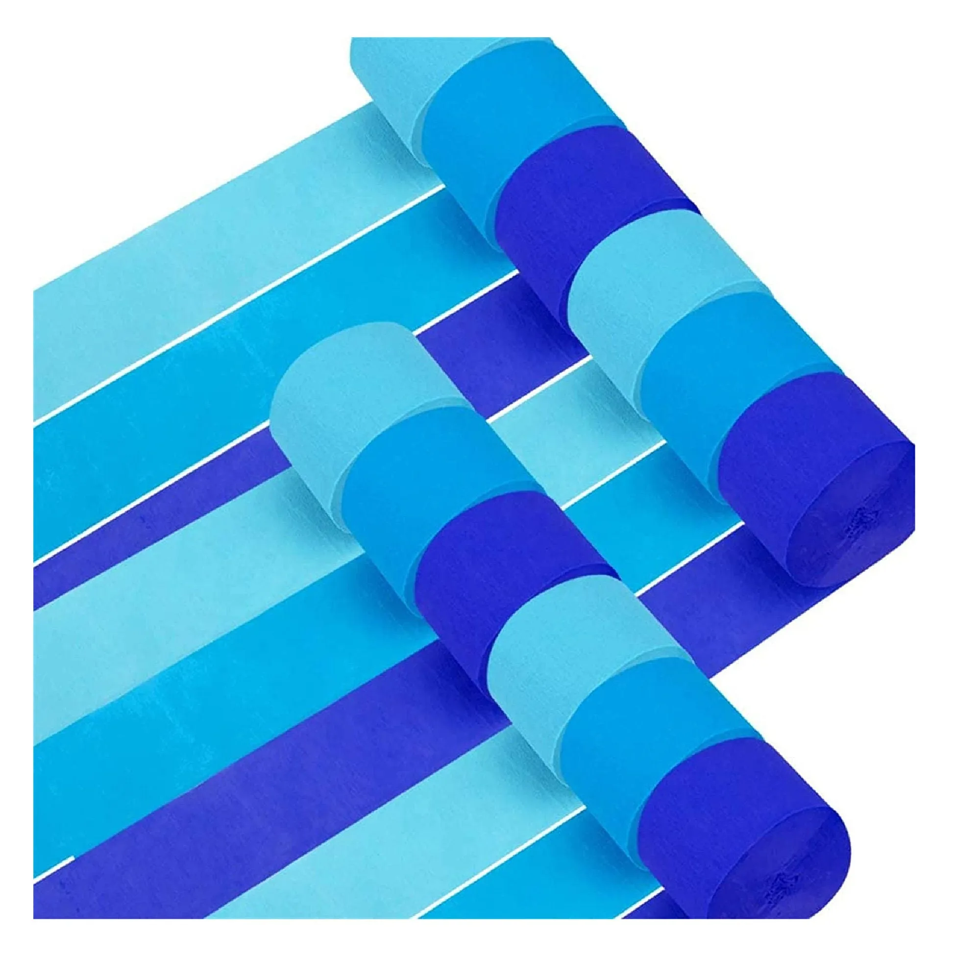 Coceca 12 Rolls Of Crepe Paper Streamers 984 Feet | Of 3 Colors For Birthday Party | DIY Baby Color Blue
