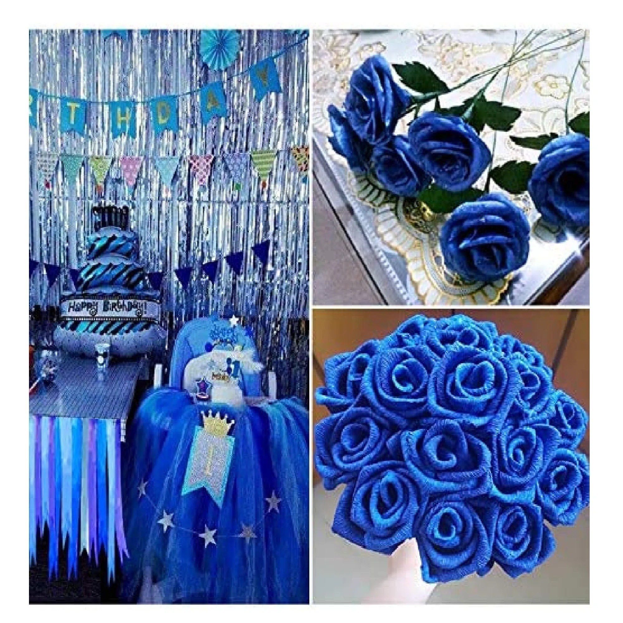 Coceca 12 Rolls Of Crepe Paper Streamers 984 Feet | Of 3 Colors For Birthday Party | DIY Baby Color Blue