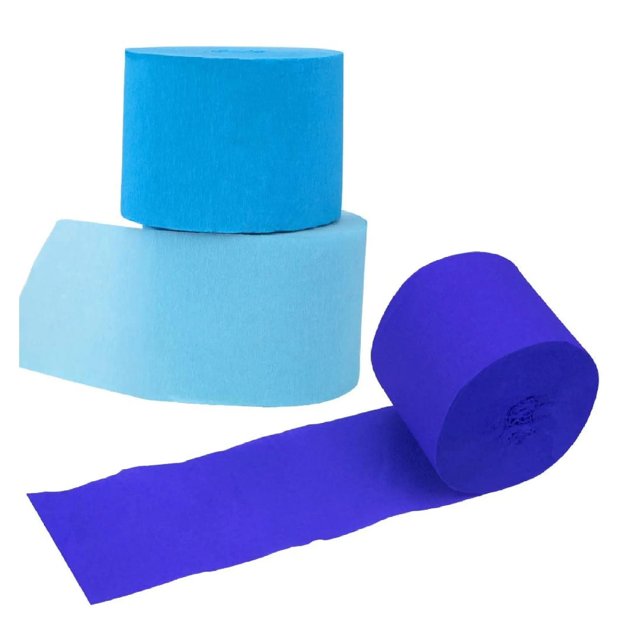Coceca 12 Rolls Of Crepe Paper Streamers 984 Feet | Of 3 Colors For Birthday Party | DIY Baby Color Blue
