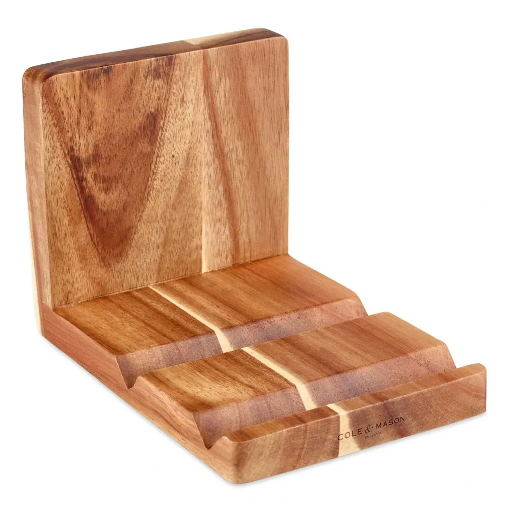 Cole & Mason 18cm Buckland Acacia Recipe Cook Book & Tablet Stand