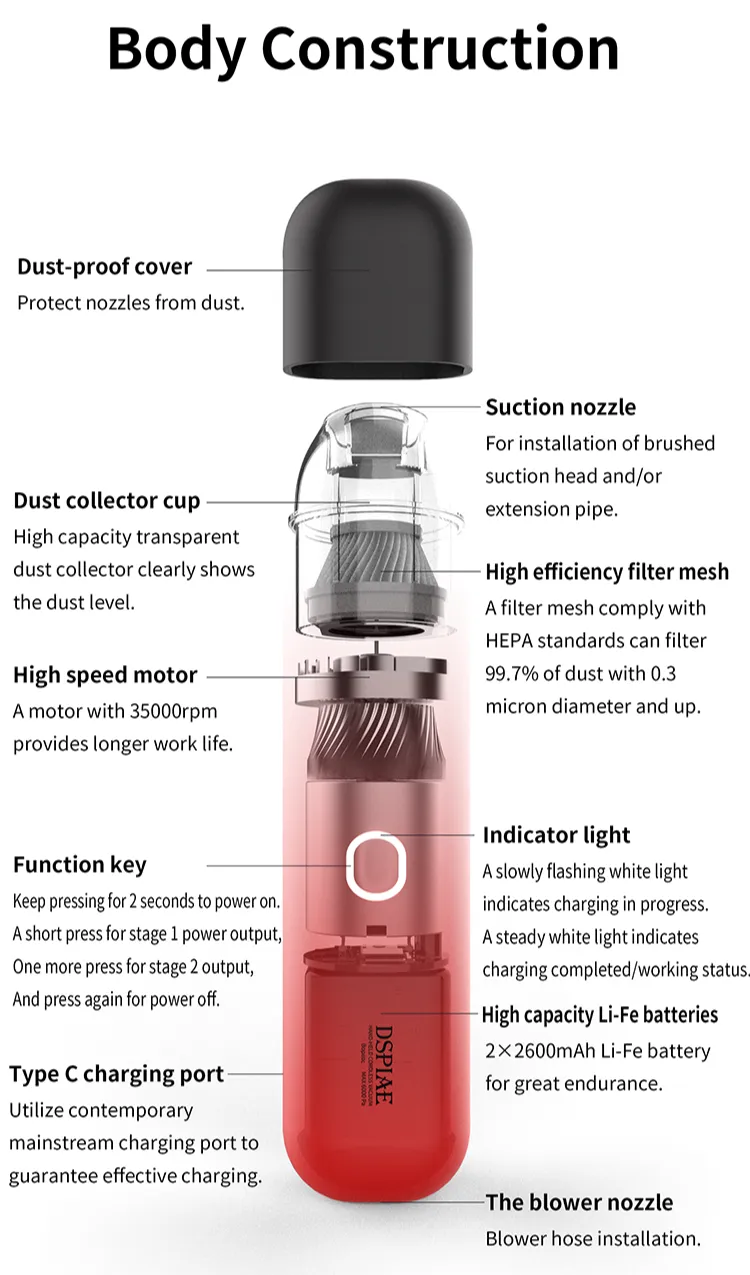 Dspiae HC-V Portable Handheld Vacuum Cleaner