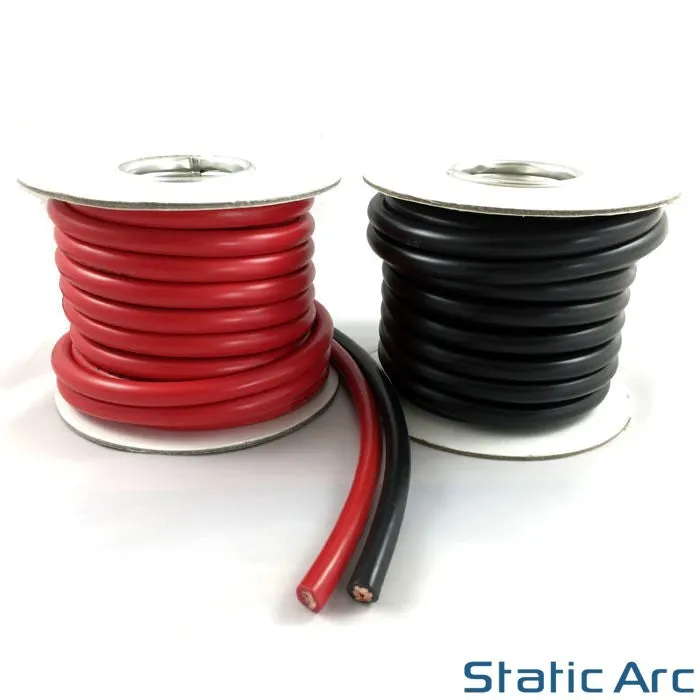 ELECTRICAL POWER CABLE BLACK RED WELDING EARTH BATTERY JUMP LEAD WIRE 16/25mm2