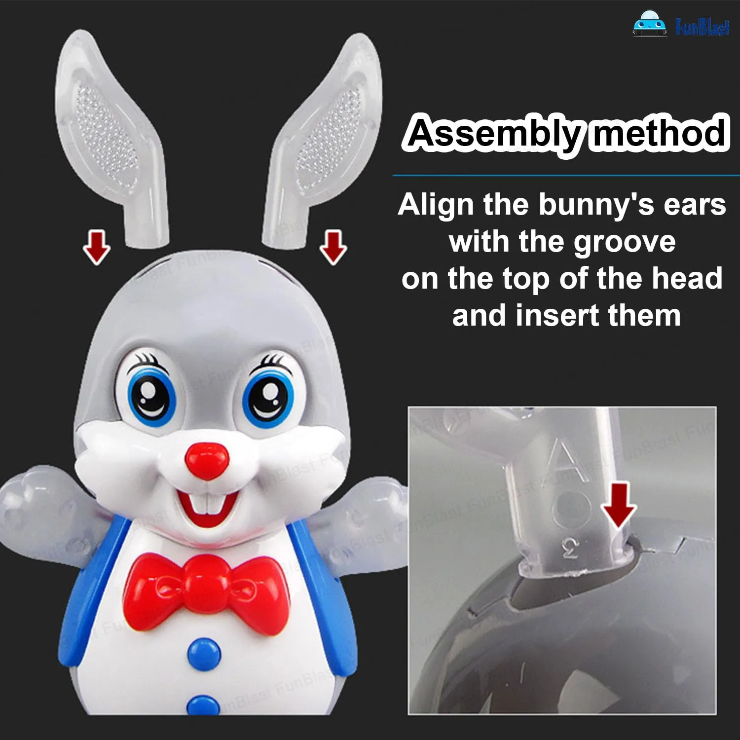 FunBlast Dancing Rabbit with Music, Flashing Lights, Dancing Toys for Kids,Battery Operated, Multi Color