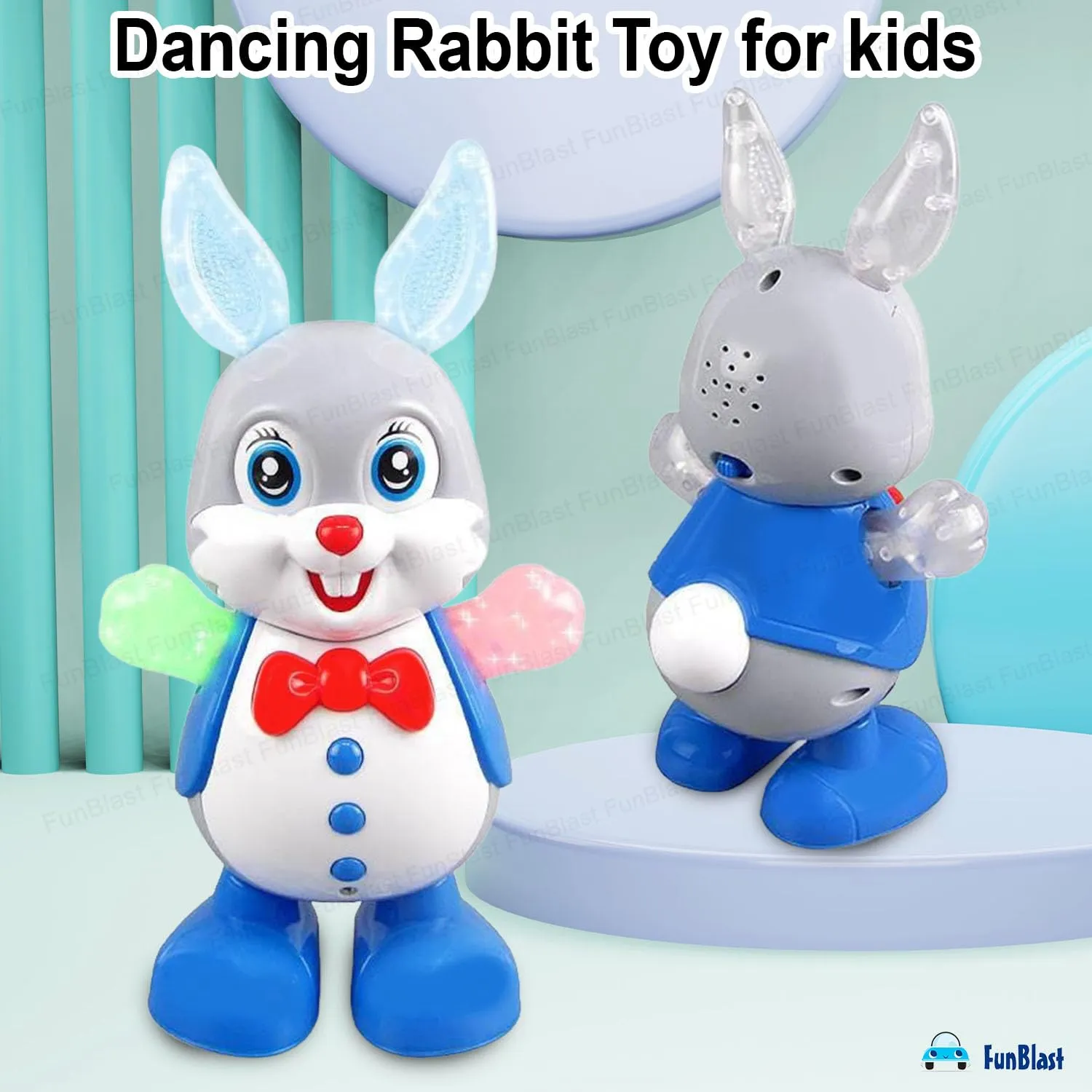 FunBlast Dancing Rabbit with Music, Flashing Lights, Dancing Toys for Kids,Battery Operated, Multi Color