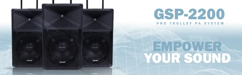 Gemini High Power Bluetooth Party Speaker with Party Lights, Microphone, and Speaker Stand
