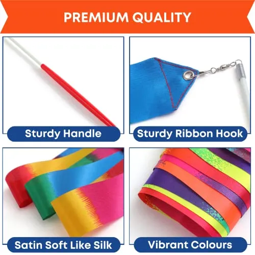 Gymnastics Ribbon Wands Set of 24 Dancer Wand for Kids