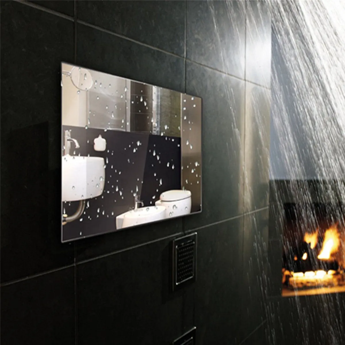 Haocrown 15.6 " Touchscreen Smart Waterproof Mirror TV | Model: HG156BM-TOUCH