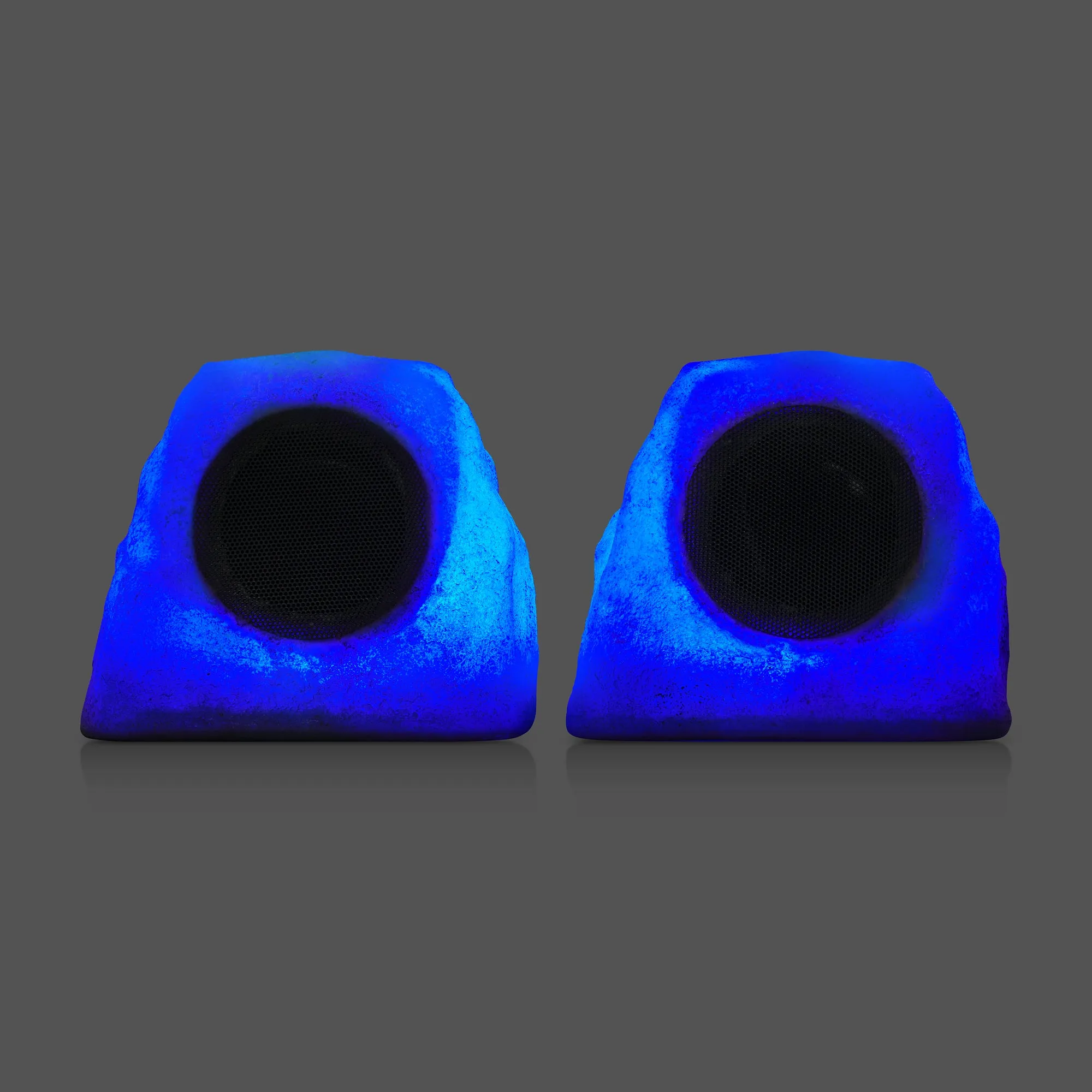 iHome IHRK-500LTMS-PR 5" Outdoor Waterproof Solar Powered Glowing Rock Speaker Multi Link Pair