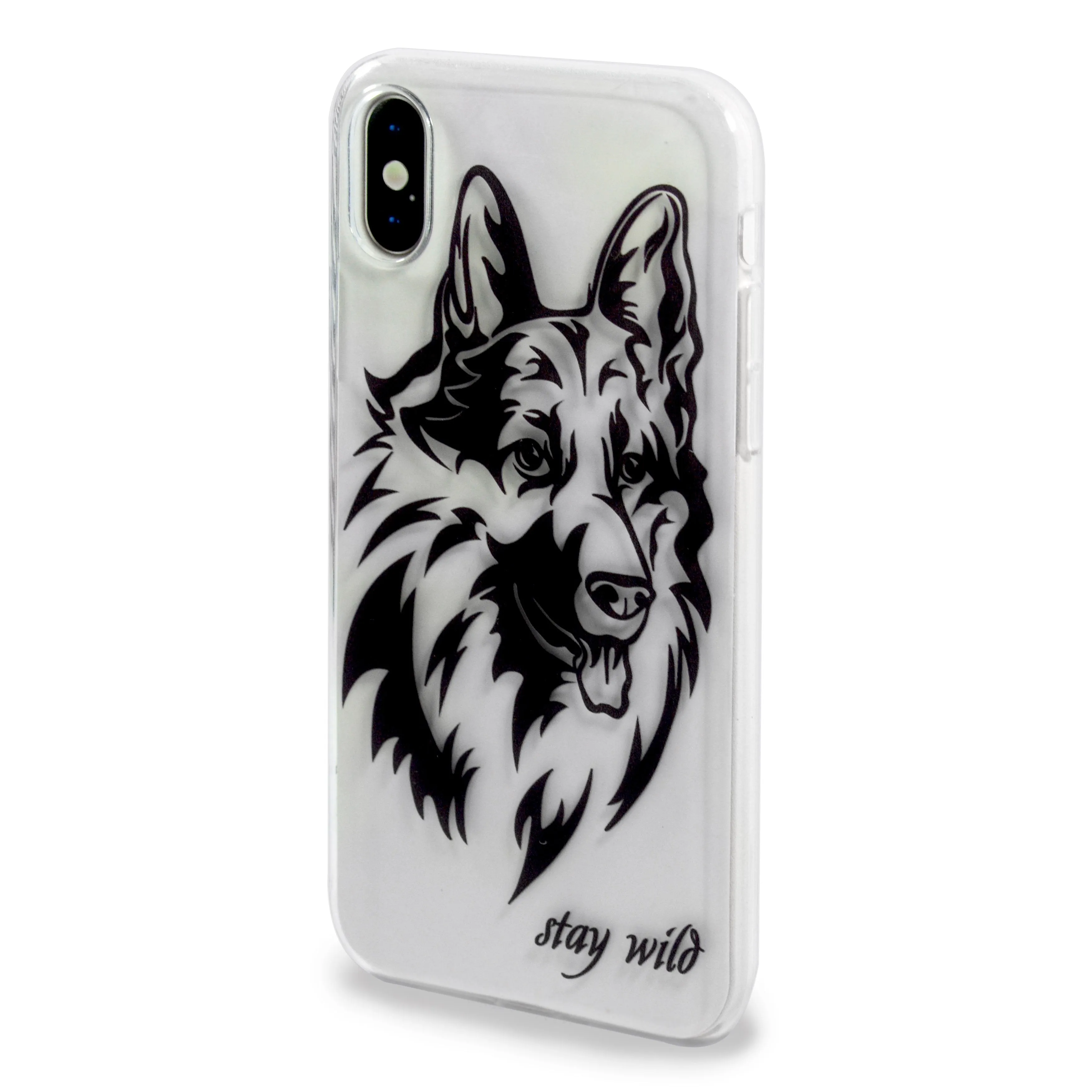 iOrigin iPhone X Cases Clear Flexible Soft TPU Back Cover (German Shepherd)