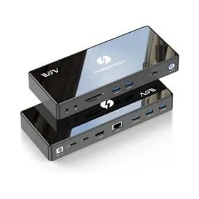 IVIIN 16-in-1 Thunderbolt 4 Docking Station Dual Monitor 4K or Single 8K@60Hz